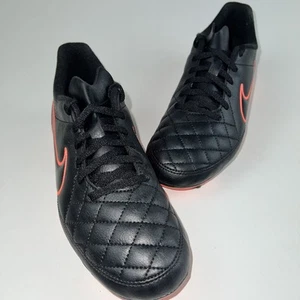 Nike Tiempo Rio II Womens 630860-002 Soccer cleats Black & Crimson US 8 - Picture 1 of 16