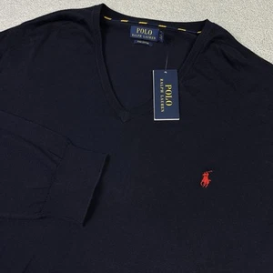 Polo Ralph Lauren Pullover Herren 4XLT Navy Pima Baumwolle Leicht Stretch Neu LESEN - Bild 1 von 10