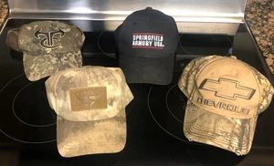 LOT OF 4 GUN HATS; TRUETIMBER CAMO, SPRINGFIELD ARMORY, CHEVROLET & CONDOR OSFA - Picture 1 of 17