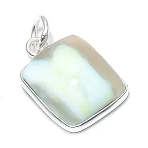 Lemon Chrysoprase Gemstone 925 Solid Sterling Silver Jewelry Pendant 0.79" K585 - Picture 1 of 2