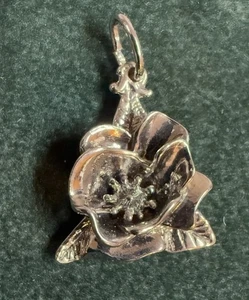 Charm Fiore di Magnolia Argento Sterling di Rembrandt 925 Petalo di Pianta RQC Southern - Foto 1 di 5