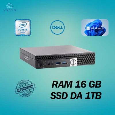 PC DESKTOP DELL 7040 MINI INTEL I5 RAM 16GB SSD 1TB WIN 11 PRO RICONDIZIONATO - Immagine 1 di 4