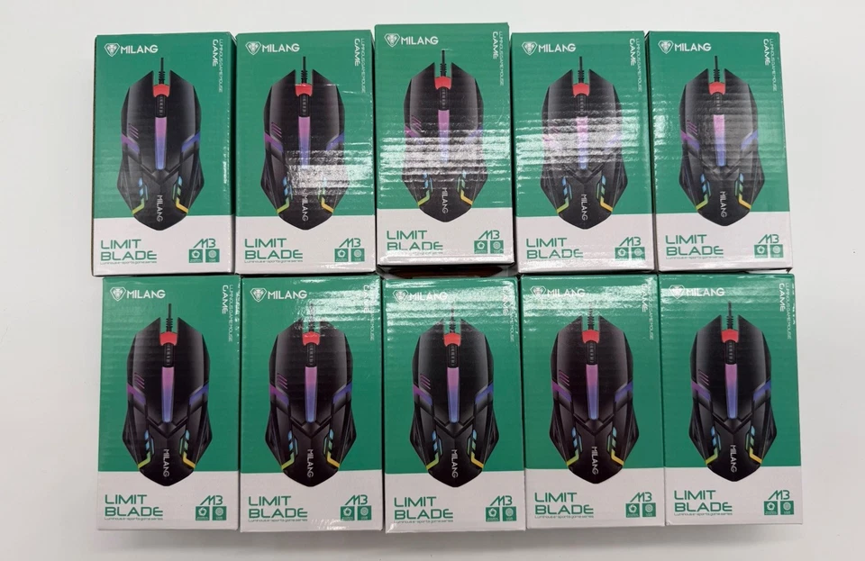 Lot of 10 Milang M3 Limit Blade Luminous Gaming Mouse - Image 1 of 1