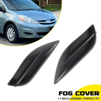 Cubierta de faros antiniebla para Toyota Sienna 2006-2010 delantera izquierda y derecha imprimada negra Foto 1 de 4