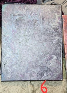 Tela 16x20 versamento astratto nebbia al chiaro di luna - arte vortice lavanda argento - Foto 1 di 3