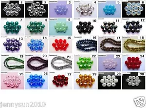 Freeshipping 100Pcs Top Quality Czech Crystal Faceted Rondelle Beads 6x 8mm Pick - Picture 1 of 55