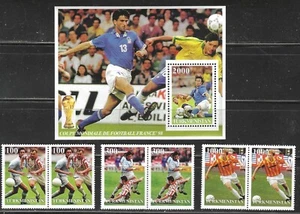 TURKMENISTAN - 1998 WORLD CUP - SET OF 3 PAIRS AND SOUVENIR SHEET - MNH - Picture 1 of 1