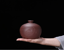 Handmade Tea Canister & Lid Sealed True Yixing Zisha Purple Clay For Loose Tea 