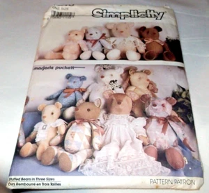 VINTAGE SIMPLICITY PATTERN 7210 ~ 18 1/2" & 22" & 24" STUFFED BEARS *UNCUT - Picture 1 of 1