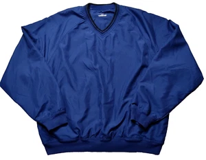 PGA TOUR Men Medium Blue V-Neck Mesh Lined L/S Pullover Golf Windbreaker - Picture 1 of 15