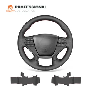 Hágalo usted mismo Negro Cuero Auténtico Cubierta del volante para Hyundai Sonata 9 2015-2019 - Imagen 1 de 11