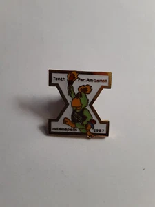Vintage Enameled Pin Tenth Pan am Games 1987 - Picture 1 of 2
