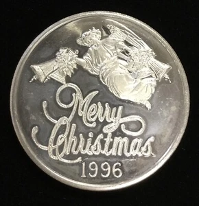 1996 Silver .999 Fine Silver Round 1 Oz Peace on Earth **Guaranteed Authentic** - Picture 1 of 2