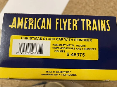 Rare American Flyer S Gauge CHRISTMAS STOCK CAR W/ 4 REINDEER & Box - Image 1 of 4