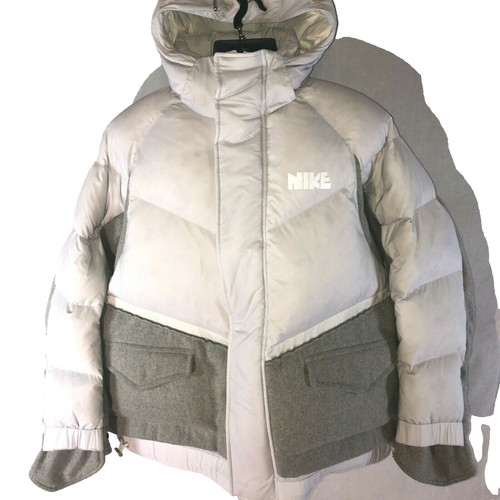 Nike x Sacai Bomber Piumino d'Oca Nikelab Parka Uomo Taglia Small Cappotto con Cappuccio $600 NUOVO