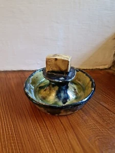 Raro antico porta fiammiferi in ceramica smaltata a goccia - Foto 1 di 24
