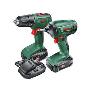 Bosch 18V 2Pc Kit: Drill/Driver, Impact Driver, 2 x 2.5Ah Batteries - Picture 1 of 8