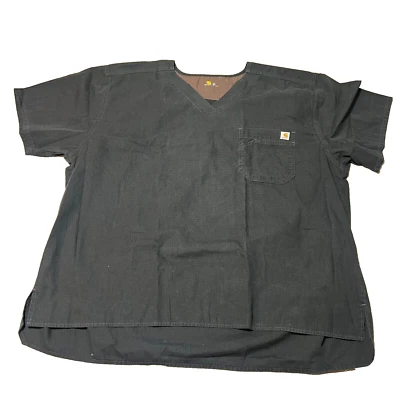 Carhartt Scrub Top Womens Plus 3X Black Pocket Work Wear Employee EUC - Image 1 of 4