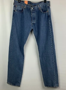Levi's 501 Original Fit Jeans Straight Leg Med Wash 5-Pocket Knöpfe 38/36 NEU - Bild 1 von 10