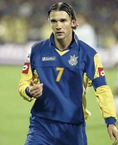 ● RARO VINTAGE SHEVCHENKO UCRANIA 2004 USADO O EMITIDO? CAMISA LOTTO HOMBRE XL ● - Imagen 1 de 20