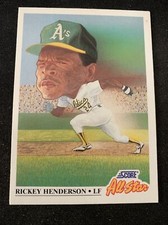 1990 Score All Star Card #397 Rickey Henderson HOF Oakland A’s Athletics NMMt