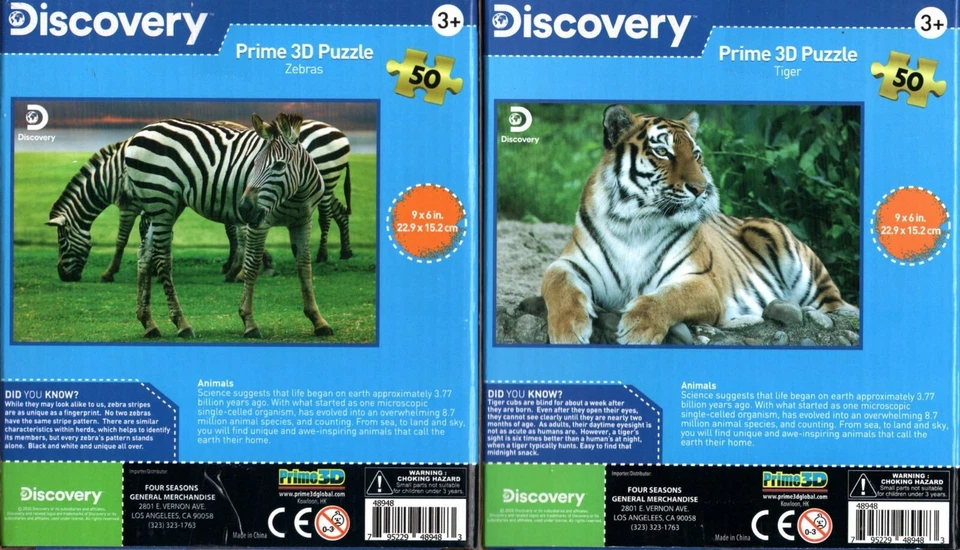 Discovery -  Prime 3D 50 Pieces Jigsaw Puzzle (Set of 2) v2 - Image 1 of 1