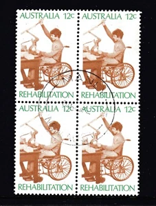 Rehabilitación para discapacitados 1972 bloque de 12c 4 sellos decimales CD 30DE72 VARONIL VFU #61 - Imagen 1 de 1