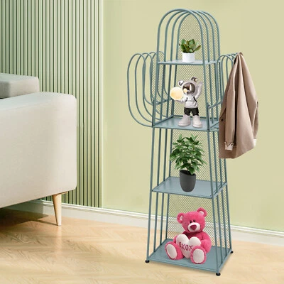 Estantería de libros independiente 4 niveles estantería cactus librería organizador de almacenamiento verde Foto 1 de 4