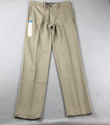 Haggar Pants Mens 32X32 Beige Slim Fit Cool 18 Pro Tapered Leg No Iron NWT - Image 1 of 4