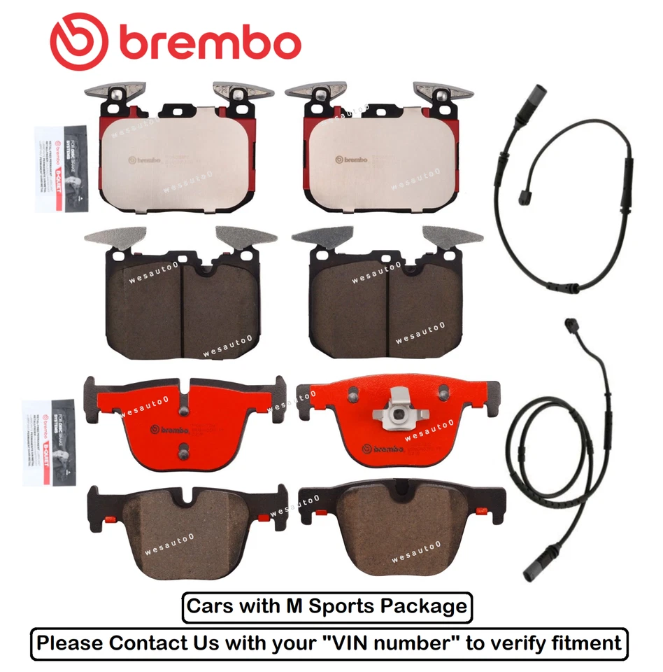 Front & Rear Brake Pad OES Ceramic +Sensor for BMW 428i 430i / xDrive / GC - Image 1 of 1