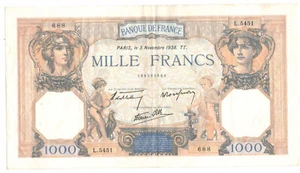 Billet de 1000 Francs Ceres et Mercure 03-11-1938 SUP ( 216* ) - Picture 1 of 3