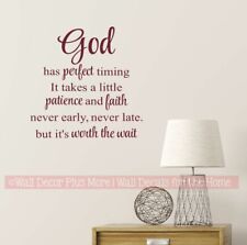 Religious Quote God has Perfect Timing Christian Wall Art Decal Sticker Decor