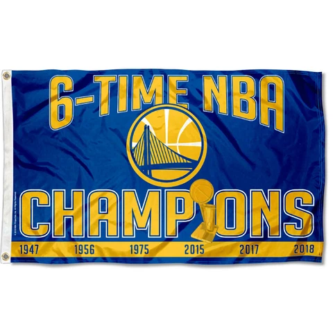 Golden State Warriors 6 Time NBA Champions Flag Cover