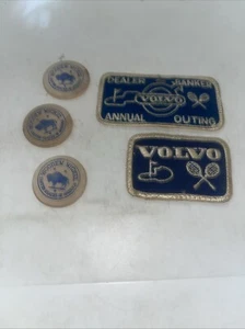 Lote vintage Volvo 2 parches y 3 madera níquel - Imagen 1 de 4