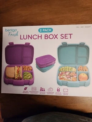 Juego de lonchera Bentgo Fresh - paquete de 2 púrpura/verde Foto 1 de 2