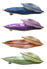 Bella Set of 4 Barrettes Design of Leaves in Contrasting Shades Hairclips 2841-4
