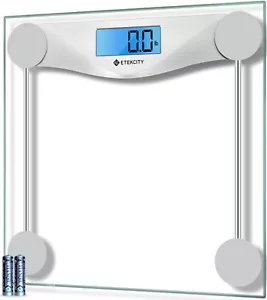 Etekcity Digitale Personenwaage mit Körpergewicht, großes Display mit blauer LCD-Hintergrundbeleuchtung - Bild 1 von 6