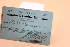1897 ATLANTIC & PACIFIC RAILROAD PASS SANTA FE ROUTE - Bild 1 von 4