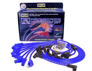 Taylor Cable 74658 8mm Spiro-Pro Ignition Wire Set; Custom Fit; Blue;