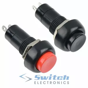 Red or Black Momentary Round Push Button Switch SPST Car Dash 12V - Picture 1 of 1