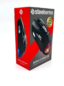Used Original Steelseries Aerox 5 Wireless Bluetooth Gaming Black Mouse for PC - Afbeelding 1 van 9