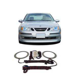 Bright Blue Angel Eye Headlight Halo kit for Saab 9-3 03-07 - Foto 1 di 2