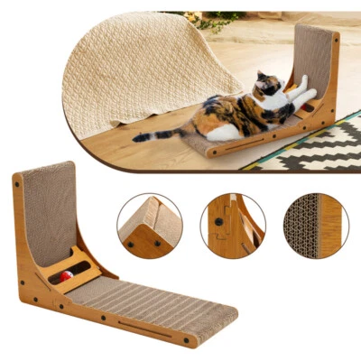 Katzen Kratzbrett L förmig Kratzmatte Katzenkratzbrett Kratzpappe - Bild 1 von 4