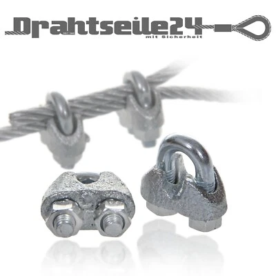 Drahtseilklemmen Klemme 2mm 3mm 4mm 5mm 6mm 8mm 10mm 12mm 14mm 16mm Bügelklemme - Bild 1 von 4