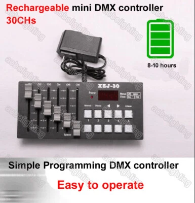 DJ Disco Stage Lighting Controller Wedding Party Battery Powered DMX512 Console - Image 1 of 4