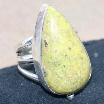 Австралийский зеленый опал 925 серебро покрытием кольцо США 5,5 обещание подарок JW - Изображение 1 из 3