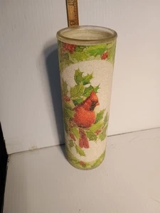 Vela pilar de vidrio esmerilado azúcar de colección 9" cardinal. - Imagen 1 de 12