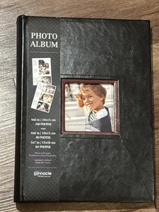 Pinnacle schwarzes Leder Bilderalbum - 240 Taschen - für 4x6 vertikale Fotos - Bild 1 von 4