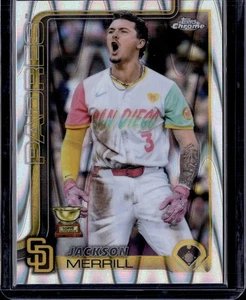 2025 Topps Chrome Jackson Merrill Gold Cup RayWave Refractor #61 - Picture 1 of 2