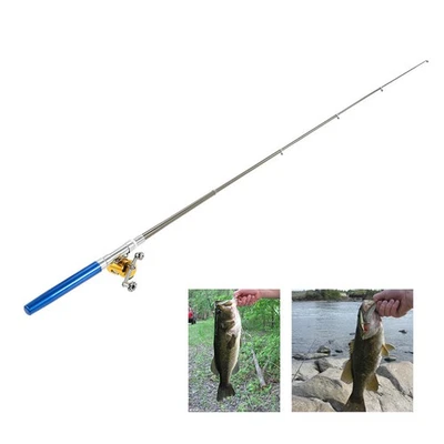 Blaues Angelruten- Und Rollen-Kombinationsset Mini-Teleskop-Angelrute P0Z9 - Bild 1 von 4